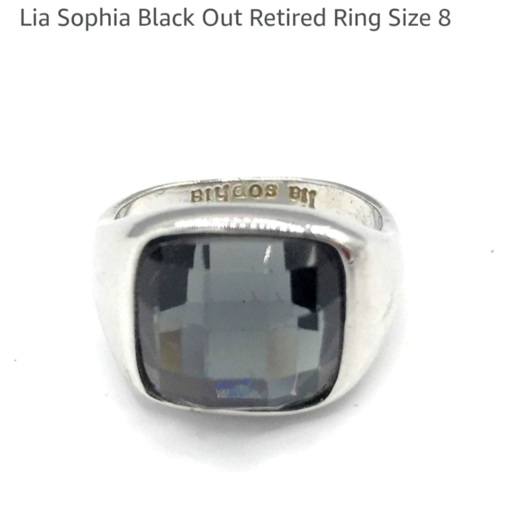 Lia Sophia Silver and Black Ring